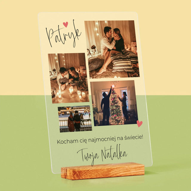 Fotokolaż: Kochanie Kocham Cię - Wydruk Na Szkle Akrylowym