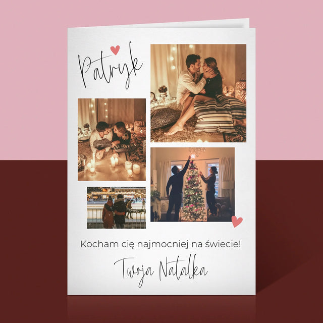 Fotokolaż: Kochanie Kocham Cię - Kartka z Życzeniami