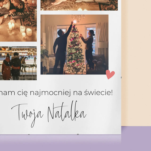 Fotokolaż: Kochanie Kocham Cię - Personalizowany Plakat