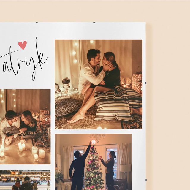 Fotokolaż: Kochanie Kocham Cię - Personalizowany Plakat