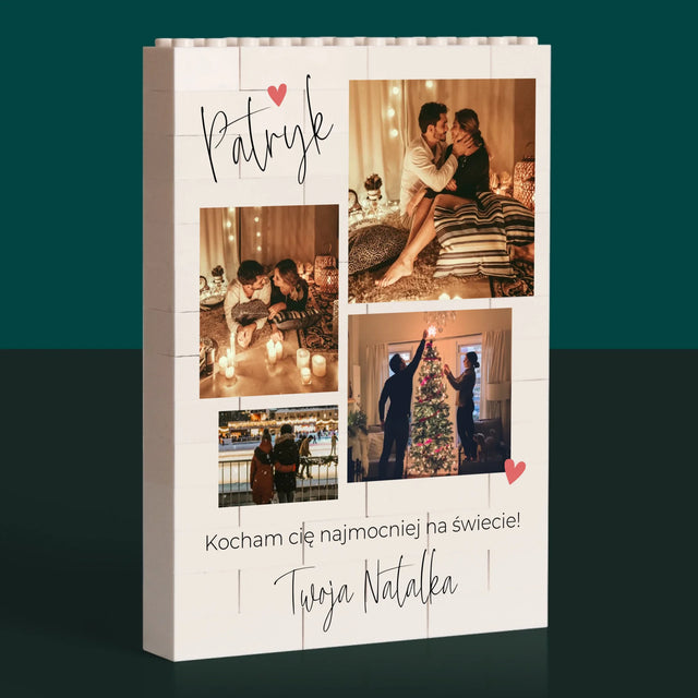 Fotokolaż: Kochanie Kocham Cię - Klocki LEGO z Nadrukiem