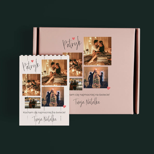 Fotokolaż: Kochanie Kocham Cię - Klocki LEGO z Nadrukiem