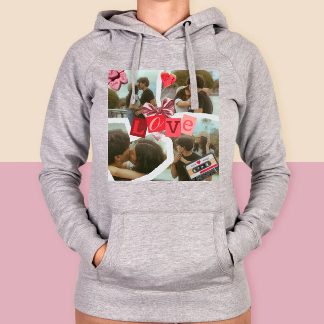 Fotokolaż: Love Retro - Bluza Damska z Kapturem
