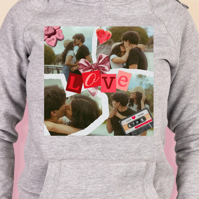 Fotokolaż: Love Retro - Bluza Damska z Kapturem