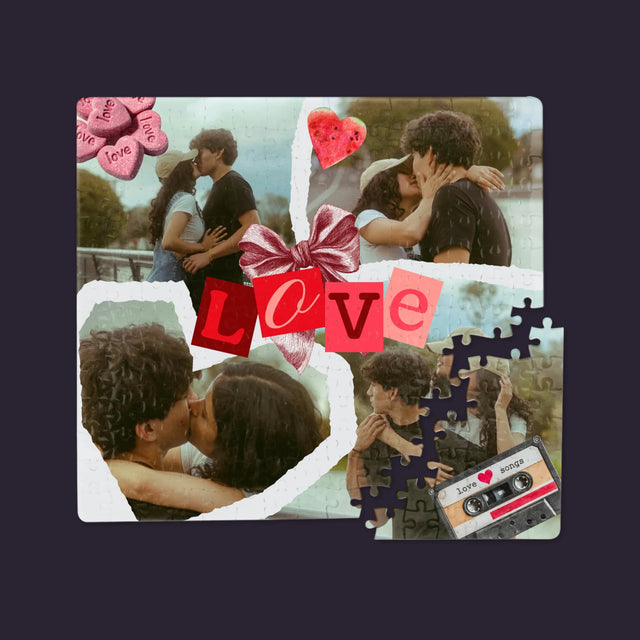 Fotokolaż: Love Retro - Puzzle Personalizowane