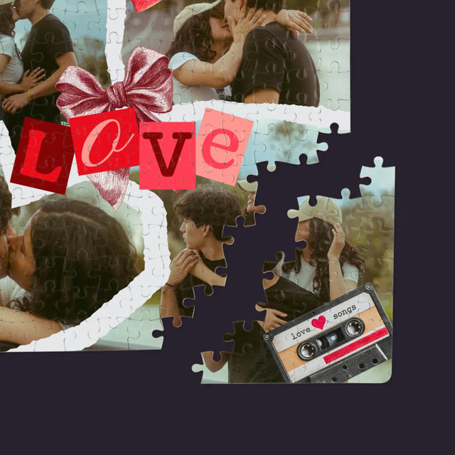 Fotokolaż: Love Retro - Puzzle Personalizowane