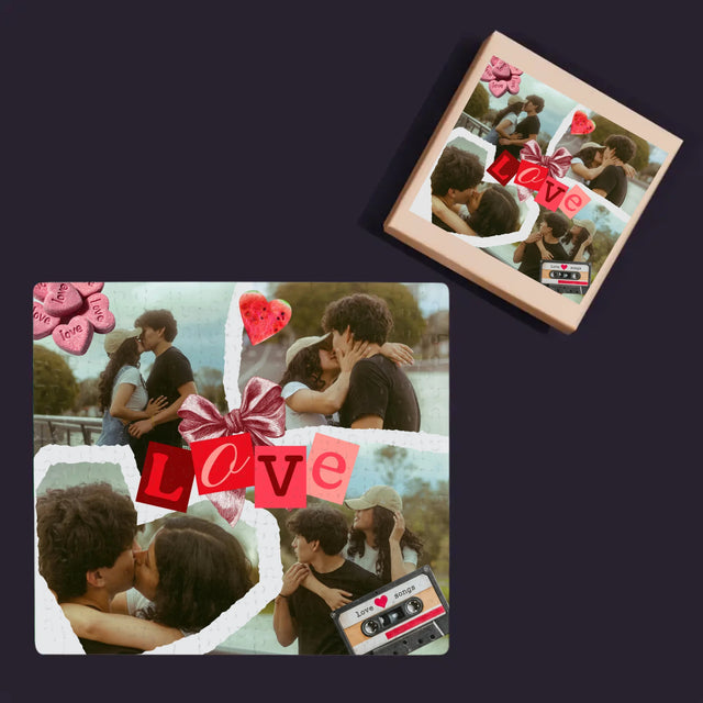 Fotokolaż: Love Retro - Puzzle Personalizowane