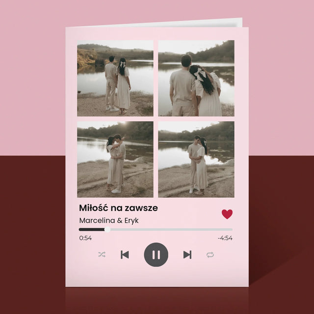 Fotokolaż: Spotify 4 Zdjęcia - Kartka z Życzeniami