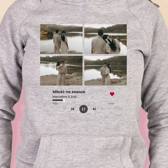 Fotokolaż: Spotify 4 Zdjęcia - Bluza Damska z Kapturem