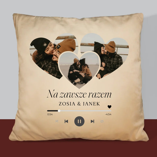 Fotokolaż: Spotify Serca - Poduszka z Nadrukiem