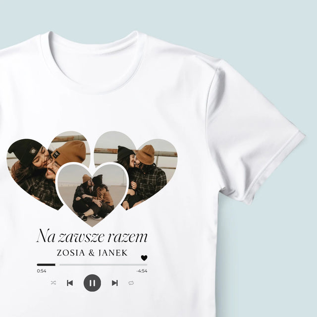 Fotokolaż: Spotify Serca - Koszulka Męska z Nadrukiem