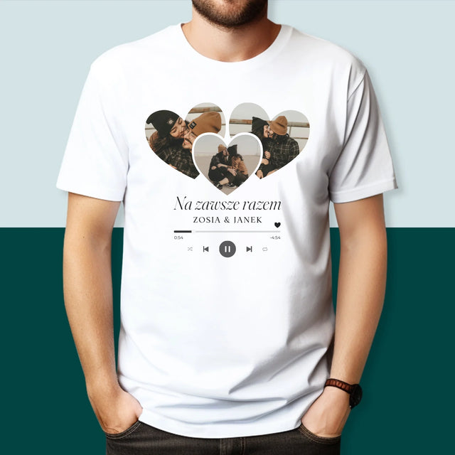 Fotokolaż: Spotify Serca - Koszulka Męska z Nadrukiem