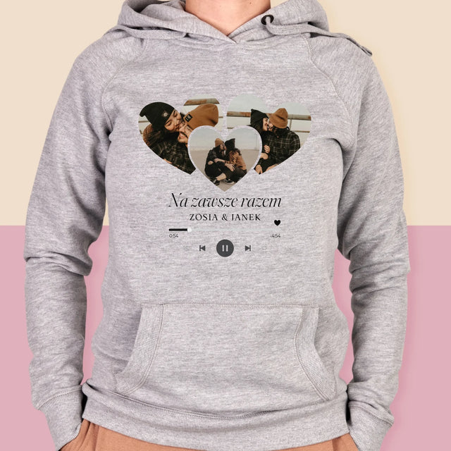 Fotokolaż: Spotify Serca - Bluza Damska z Kapturem