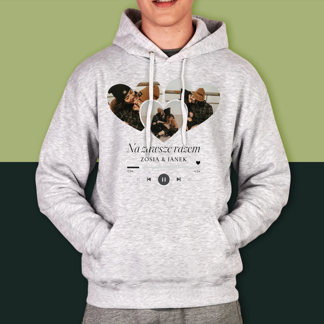 Fotokolaż: Spotify Serca - Bluza Męska z Kapturem