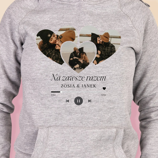 Fotokolaż: Spotify Serca - Bluza Damska z Kapturem