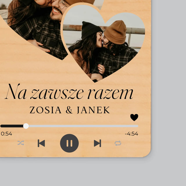 Fotokolaż: Spotify Serca - Magnes Drewniany