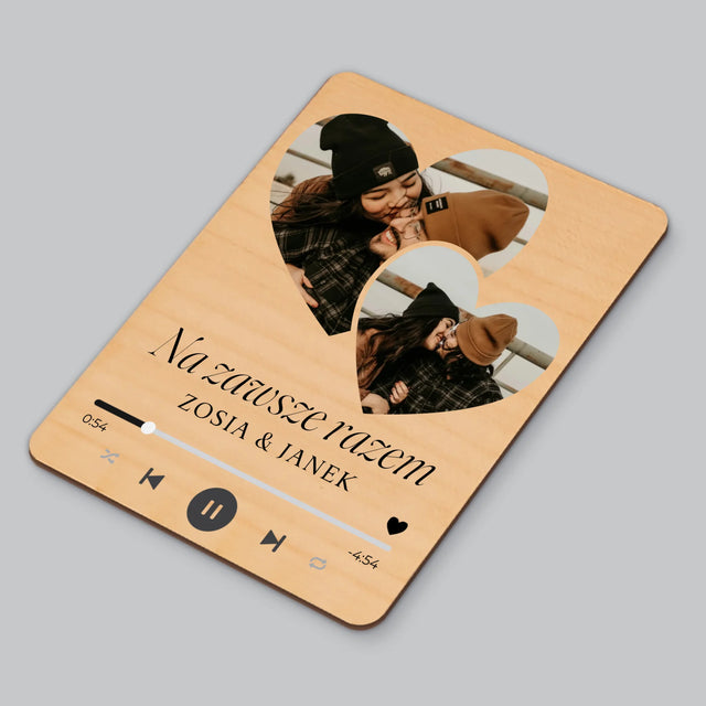Fotokolaż: Spotify Serca - Magnes Drewniany