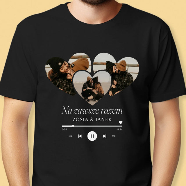 Fotokolaż: Spotify Serca - Koszulka Męska z Nadrukiem