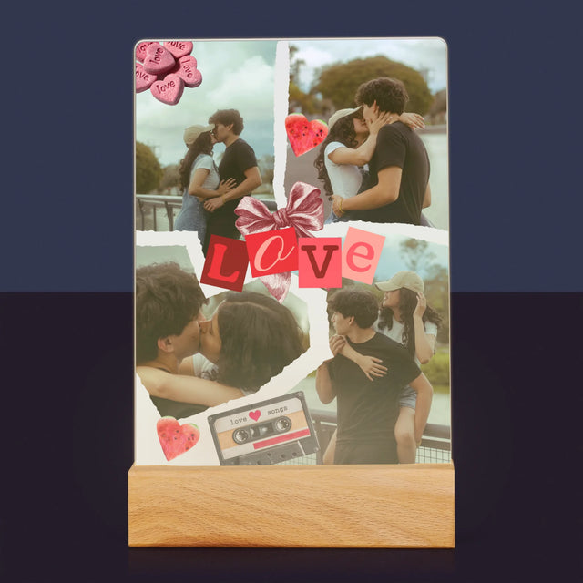 Fotokolaż: Love Retro - Wydruk Na Szkle Akrylowym