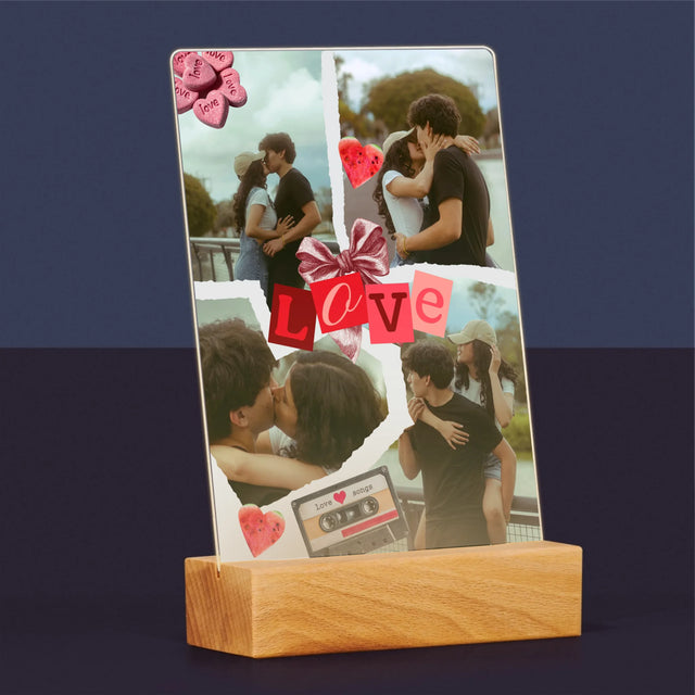 Fotokolaż: Love Retro - Wydruk Na Szkle Akrylowym