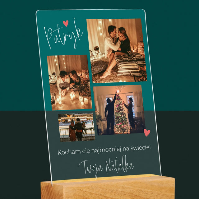 Fotokolaż: Kochanie Kocham Cię - Wydruk Na Szkle Akrylowym