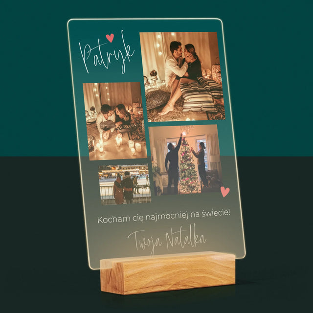 Fotokolaż: Kochanie Kocham Cię - Wydruk Na Szkle Akrylowym