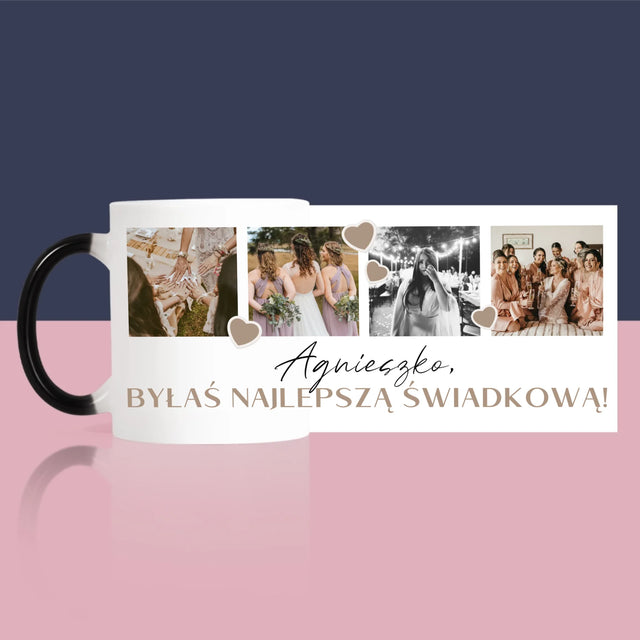 Fotokolaż: Dziękuję! Dla Świadkowej - Kubek z Nadrukiem