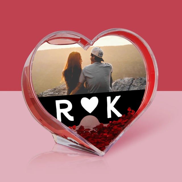 Fotokolaż: Miłosne Monogramy Ze Zdjęciami - Kula Śnieżna Serce