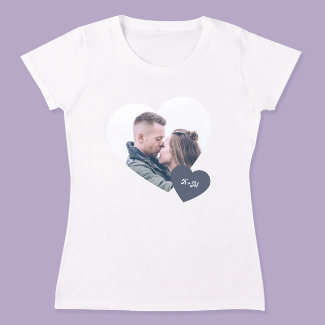 Fotokolaż: Inicjały Serce - Koszulki Dla Par