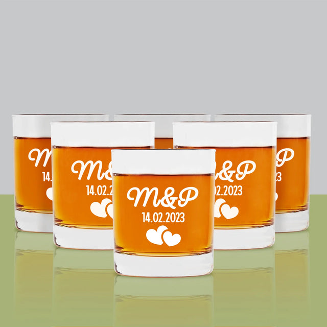 Monogram: Inicjały Serca - Szklanka Do Whisky