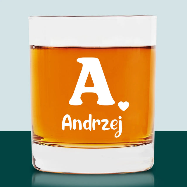 Monogram: Twój Inicjał z Imieniem - Szklanka Do Whisky