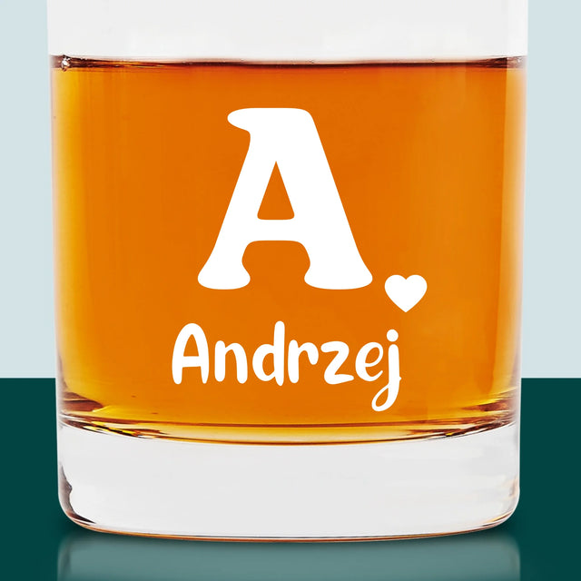 Monogram: Twój Inicjał z Imieniem - Szklanka Do Whisky