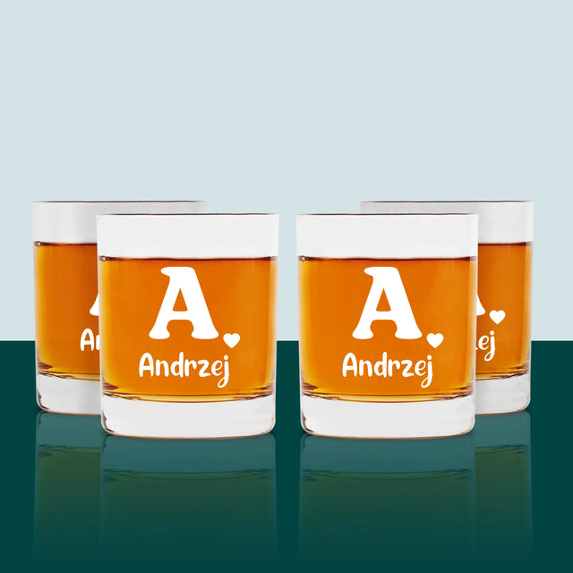 Monogram: Twój Inicjał z Imieniem - Szklanka Do Whisky
