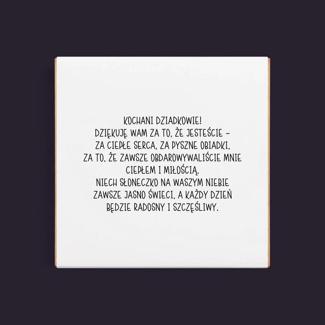 Zdjęcie I Podpis: Podziękowania Dla Dziadków - Dubajska Czekolada