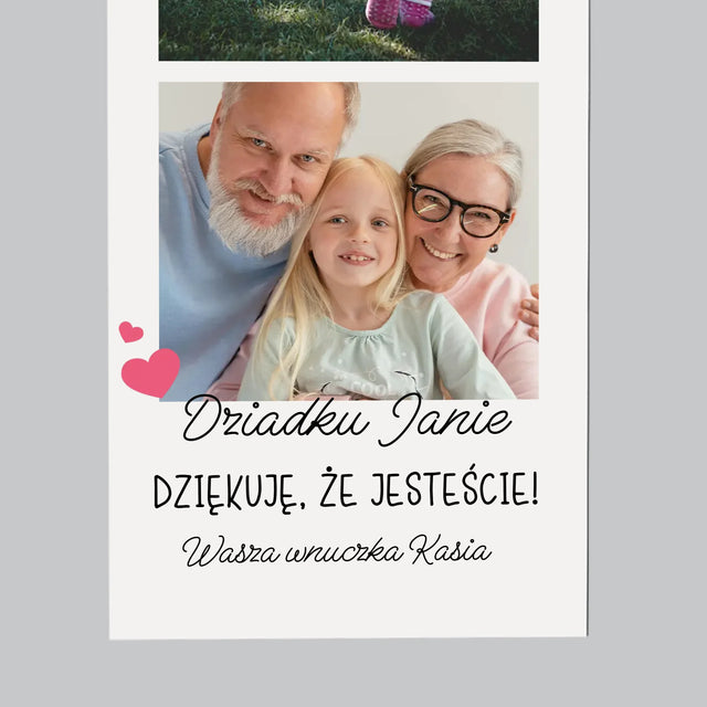 Zdjęcie i Podpis: Podziękowania Dla Dziadków - Magnes na lodówkę