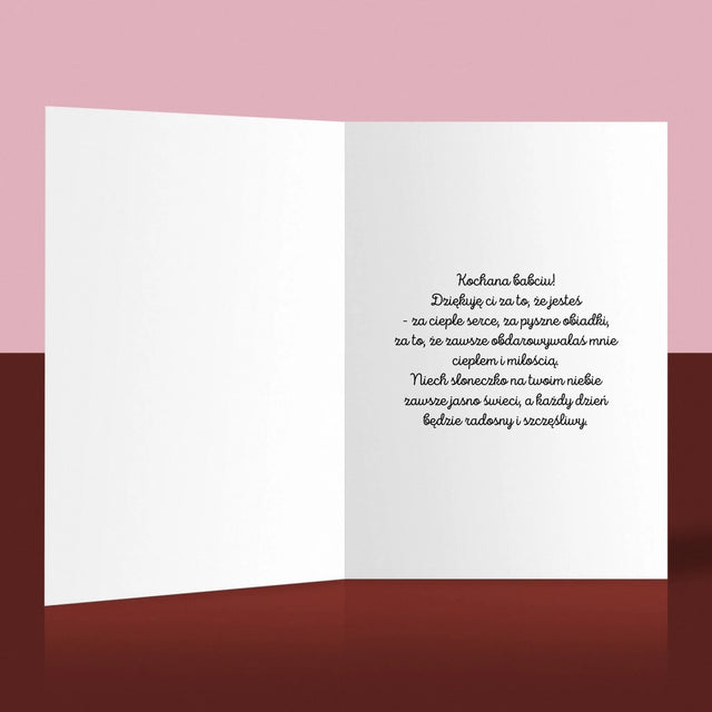 Zdjęcie i Podpis: Dla Kochanej Babci - Kartka z Życzeniami