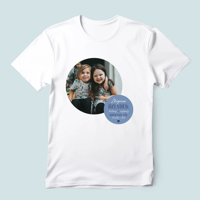 Fotokolaż: Kochany Dziadek - Koszulka Męska z Nadrukiem