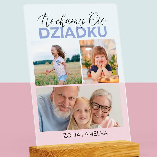 Fotokolaż: Kochamy Cię Dziadku - Wydruk Na Szkle Akrylowym