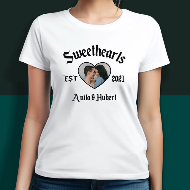 Zdjęcie I Podpis: Sweethearts - Koszulki Dla Par