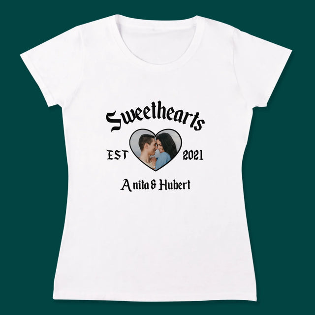 Zdjęcie I Podpis: Sweethearts - Koszulki Dla Par
