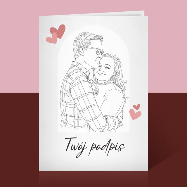 Zdjęcie i Podpis: Lineart - Kartka z Życzeniami