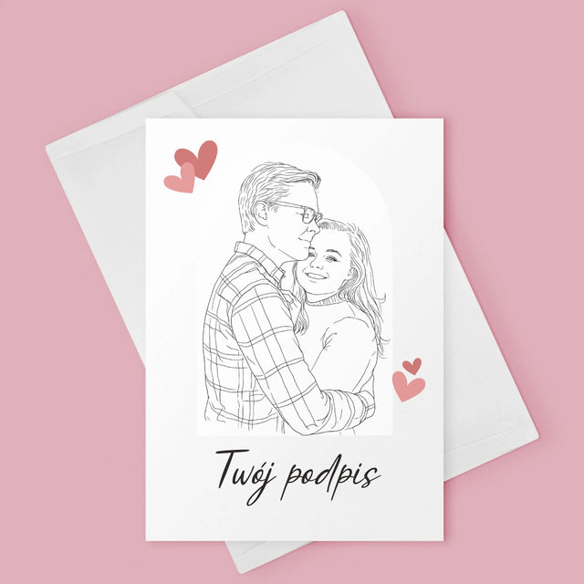 Zdjęcie i Podpis: Lineart - Kartka z Życzeniami