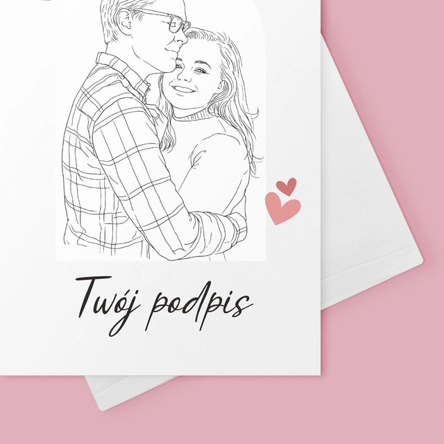 Zdjęcie i Podpis: Lineart - Kartka z Życzeniami