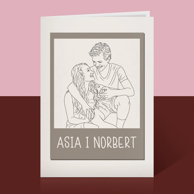 Zdjęcie i Podpis: Lineart Polaroid - Kartka z Życzeniami