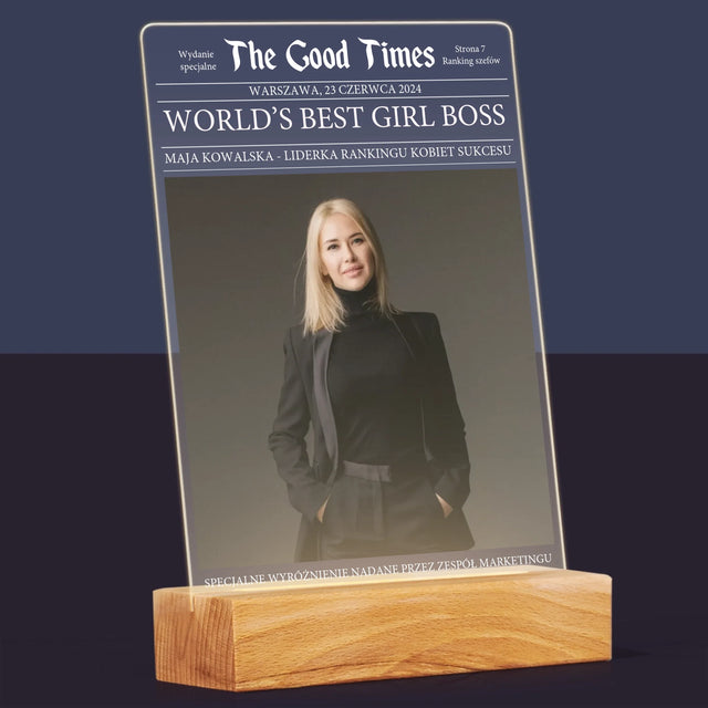 Okładka Magazynu: World’S Best Girl Boss - Wydruk Na Szkle Akrylowym