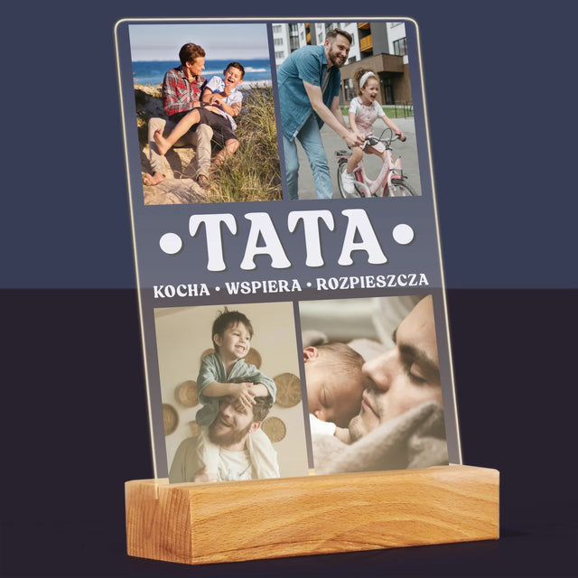 Fotokolaż: Kochany Tata - Wydruk Na Szkle Akrylowym