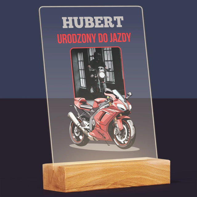 Zdjęcie I Podpis: Urodzony Do Jazdy - Wydruk Na Szkle Akrylowym