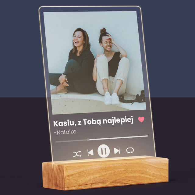 Zdjęcie I Podpis: Spotify Dla Przyjaciółki - Wydruk Na Szkle Akrylowym