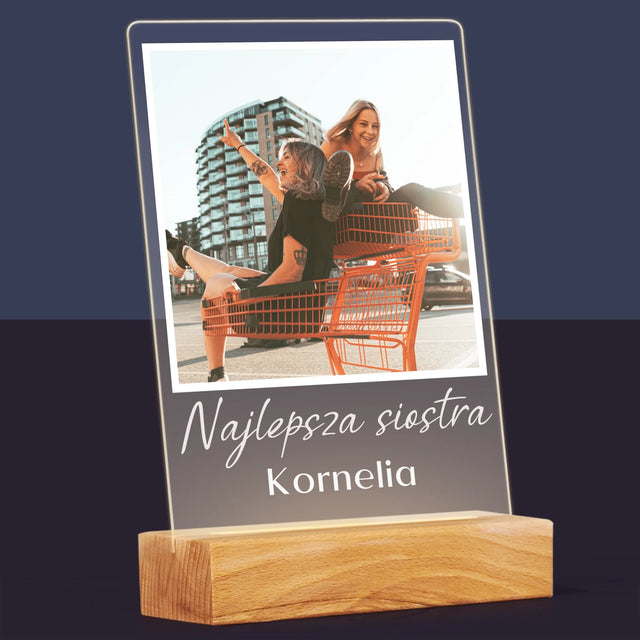 Zdjęcie I Podpis: Dla Siostry - Wydruk Na Szkle Akrylowym
