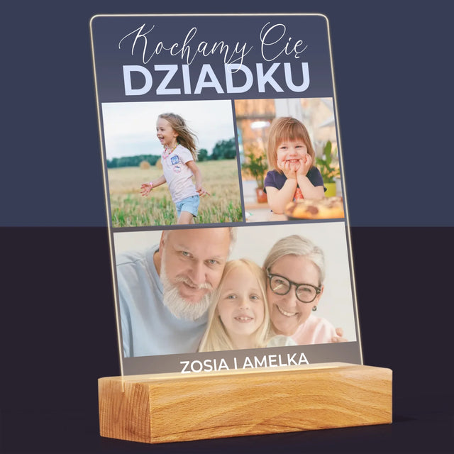 Fotokolaż: Kochamy Cię Dziadku - Wydruk Na Szkle Akrylowym